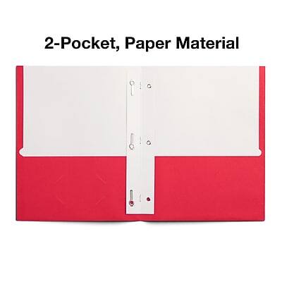 Staples Smooth 2 Pocket Paper Folder with Fasteners, 25/Box (50772/ ...