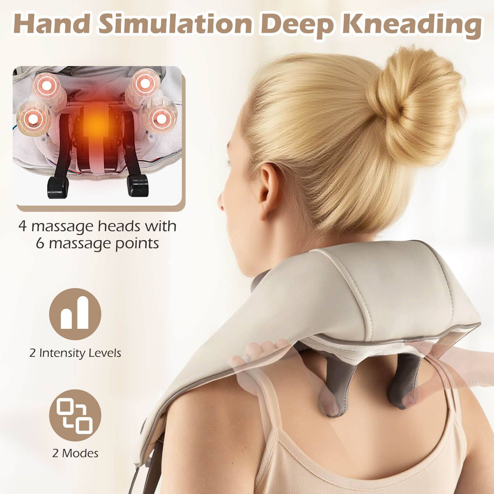 Hand Simulation Deep Kneading

- 4 massage heads with 6 massage points
- 2 Intensity Levels
- 2 Modes