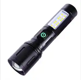 Cluzine - Rechargeable Zoom Flashlight, 6 Modes, Side COB Light, Type-C Fast Charge