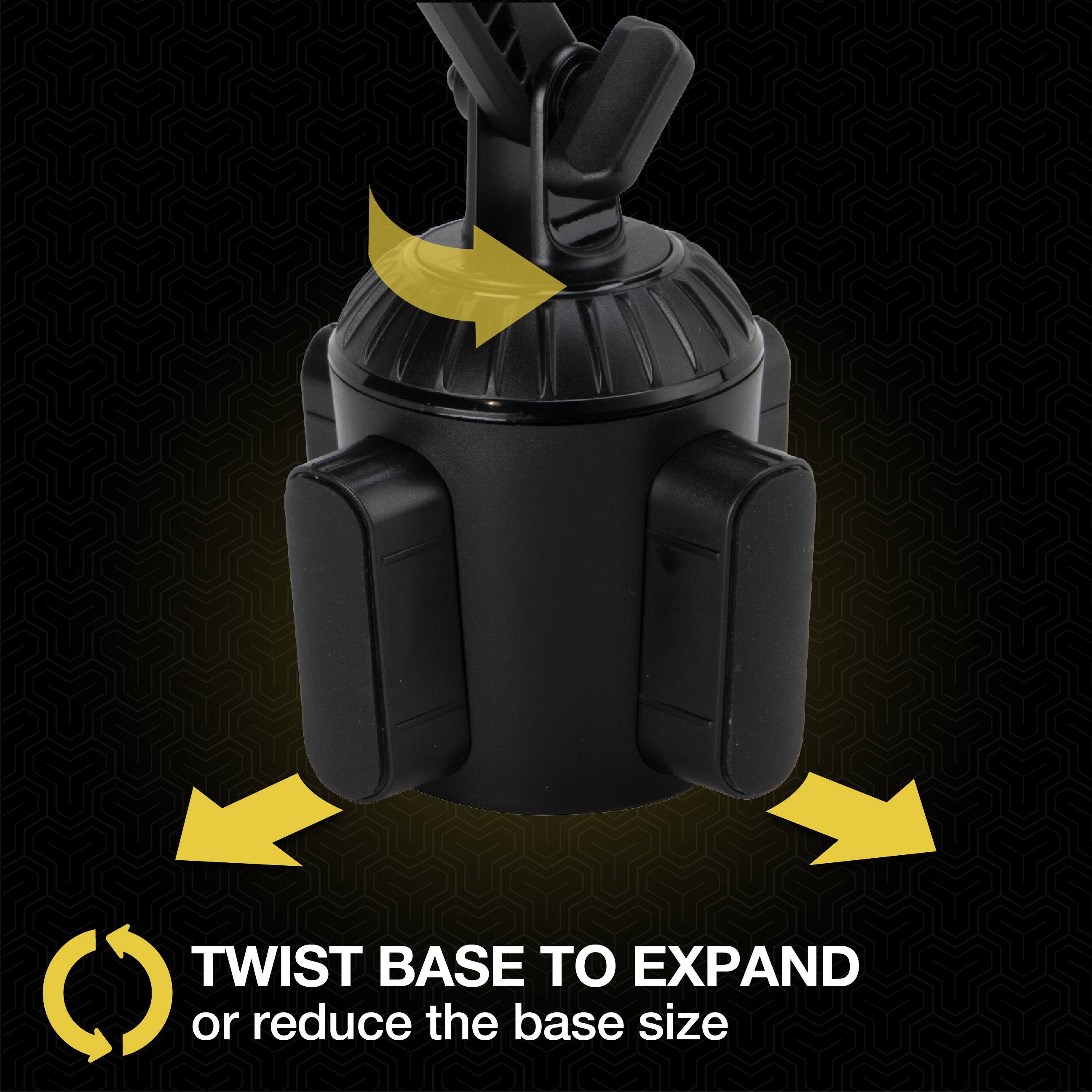 TWIST BASE TO EXPAND or reduce the base size