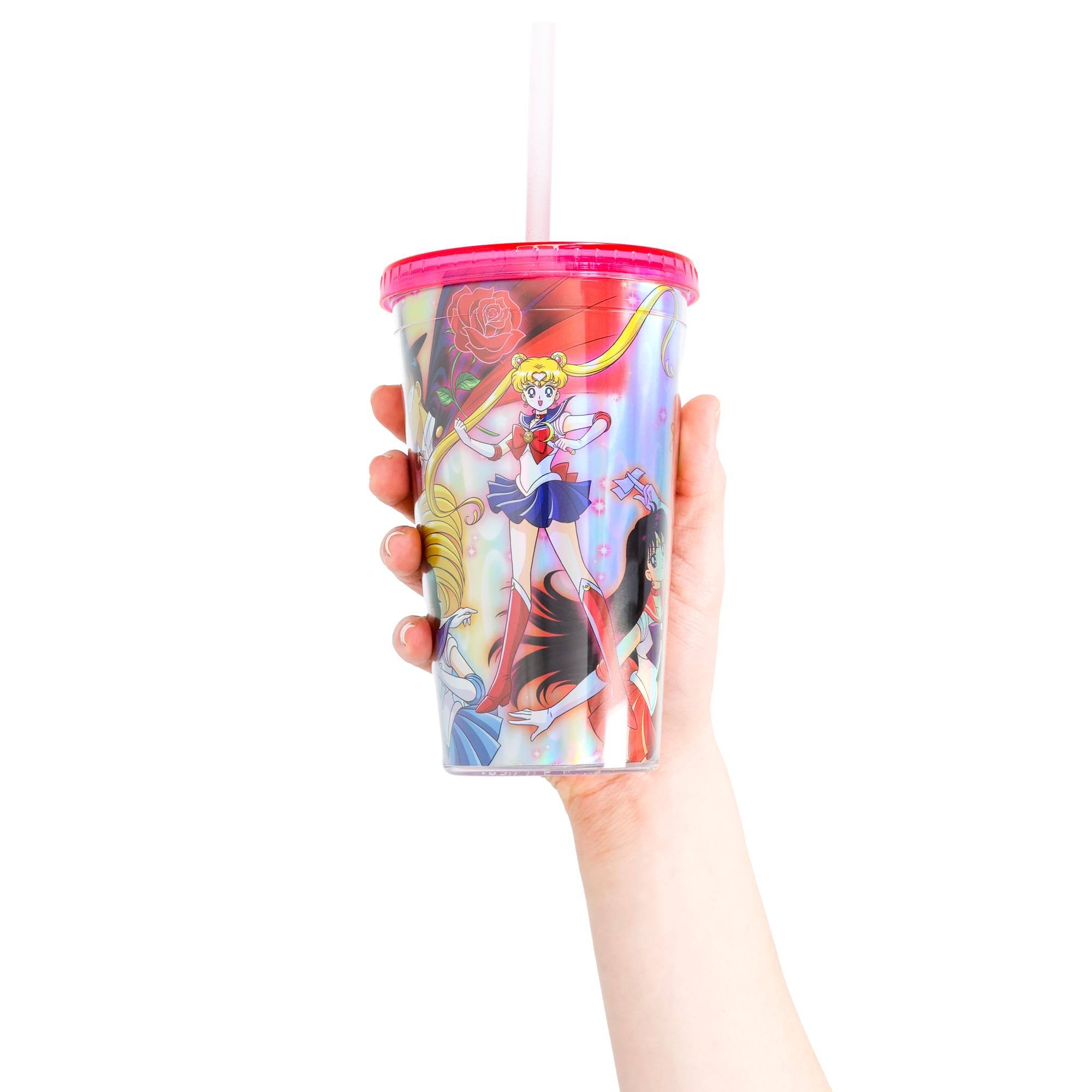 Alt View 5. Just Funky - Sailor Moon Cast Holographic Foil 16oz Carnival Cup w/ Straw & Lid - Multicolored.