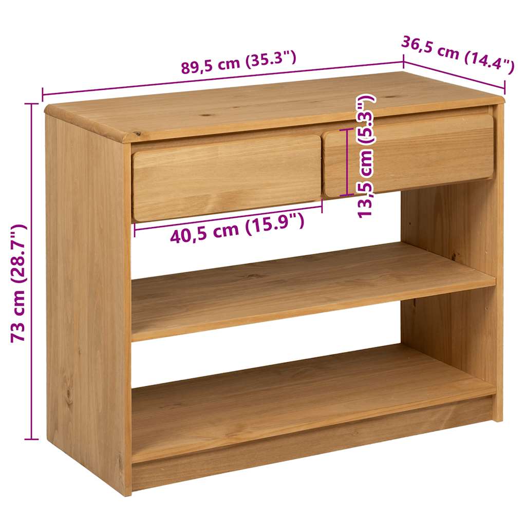 - Height: 73 cm (28.7")
- Width: 89.5 cm (35.3")
- Depth: 36.5 cm (14.4")
- Drawer Height: 13.5 cm (5.3")
- Shelf Height: 40.5 cm (15.9")