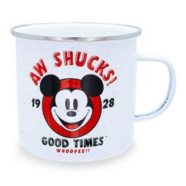 Silver Buffalo - Disney Mickey Mouse "Aw Shucks" Ceramic Camper Mug | Holds 20 Ounces - Red