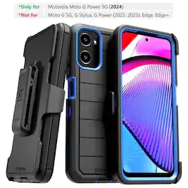 RomeTech - Defender Case for Motorola G Power 5G - Black / Blue - Blue Black