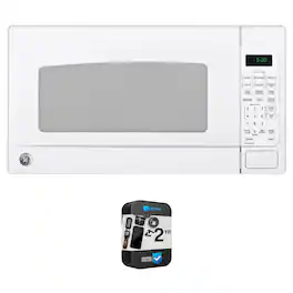 GE - 2.0 Cu. Ft. Capacity Countertop Microwave Oven + 2 Year Extended Warranty Protection Bundle - White