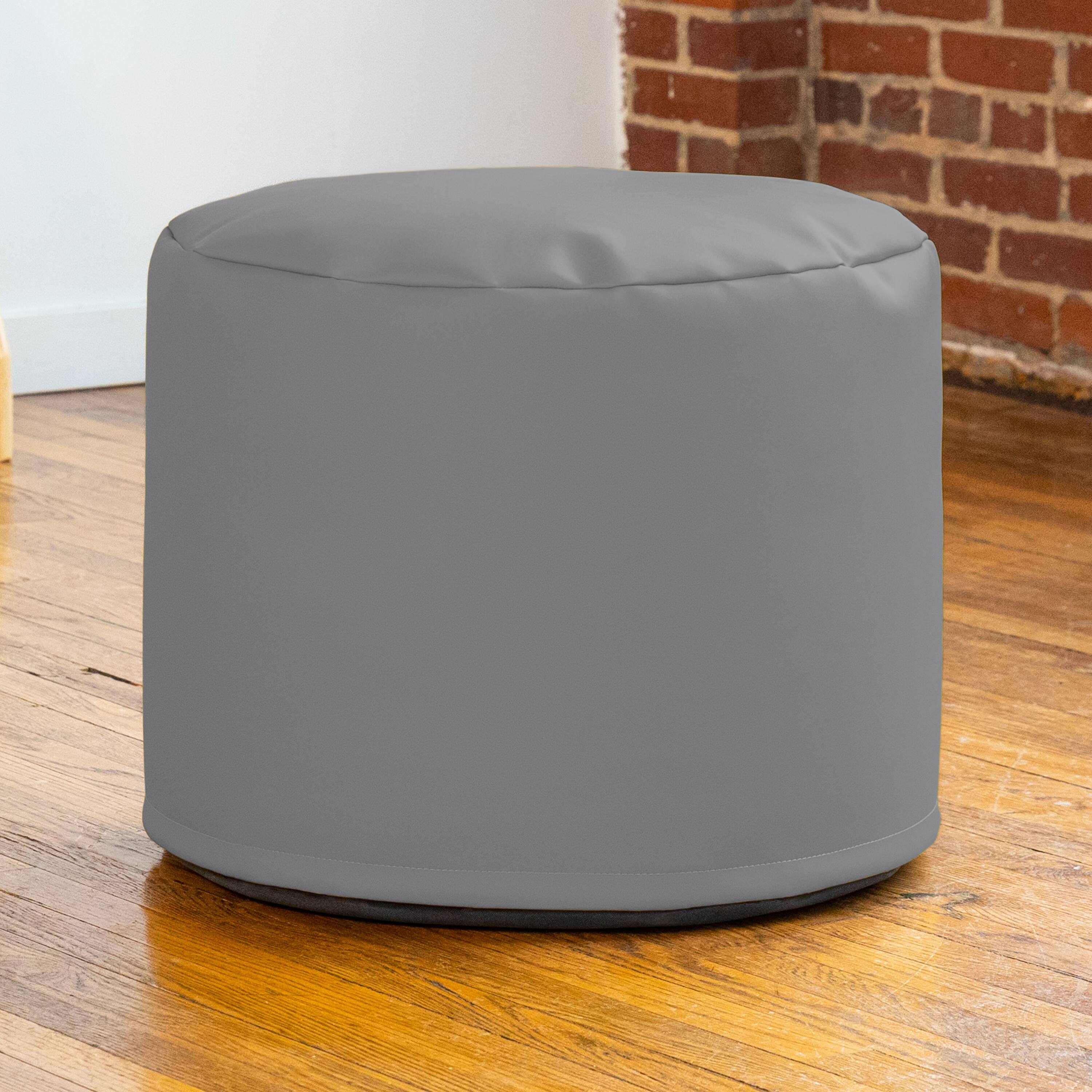 Alt View 1. Jaxx - Jaxx Mallo Modular Pouf Classroom Bean Bag Seat, Premium Vinyl - Charcoal - Charcoal.