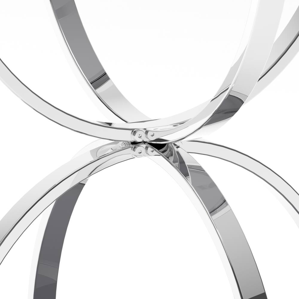 Alt View 4. Loheer - Loheer 19.69" Modern Glass Side Table, 2 Tier Silver Round Coffee Table, Chrome Finish Nightstand for Living Room - Silver.