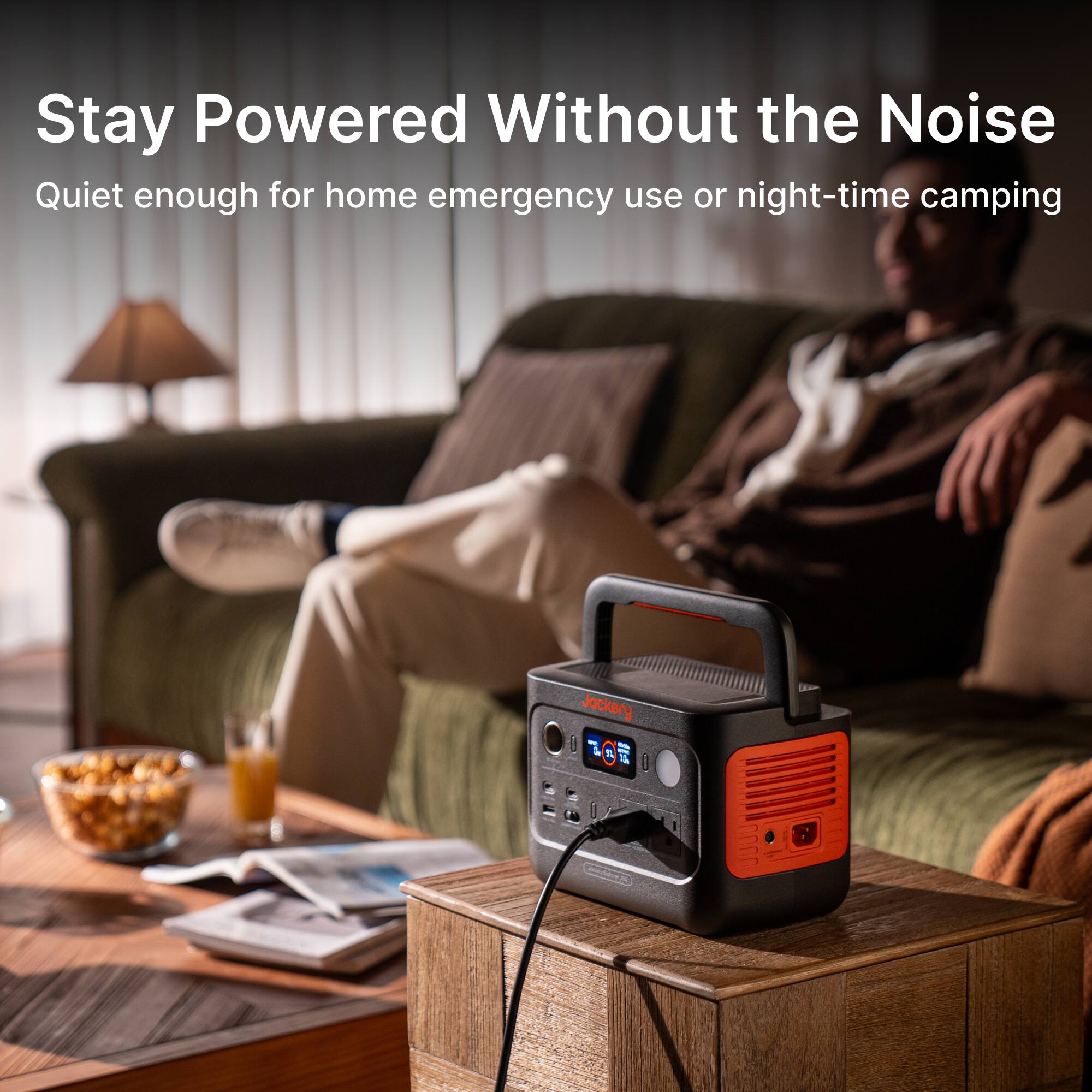 Stay Powered Without the Noise  
Quiet enough for home emergency use or night-time camping