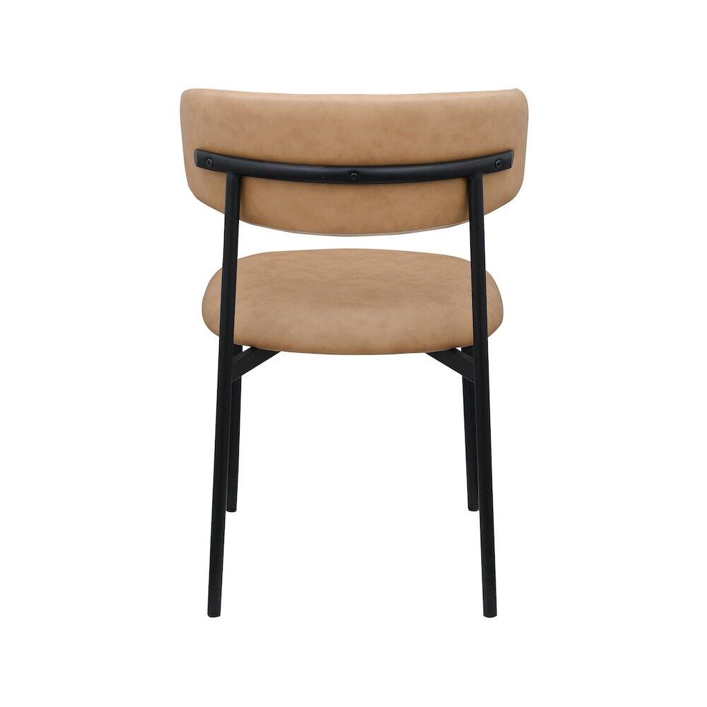 Alt View 1. Meridian Furniture - Lupita Tan Vegan Leather Dining Chair, Set of 2 - Brown.
