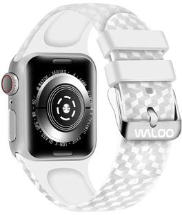 Waloo - Carbon Fiber Silicone Band For Apple Watch - Red