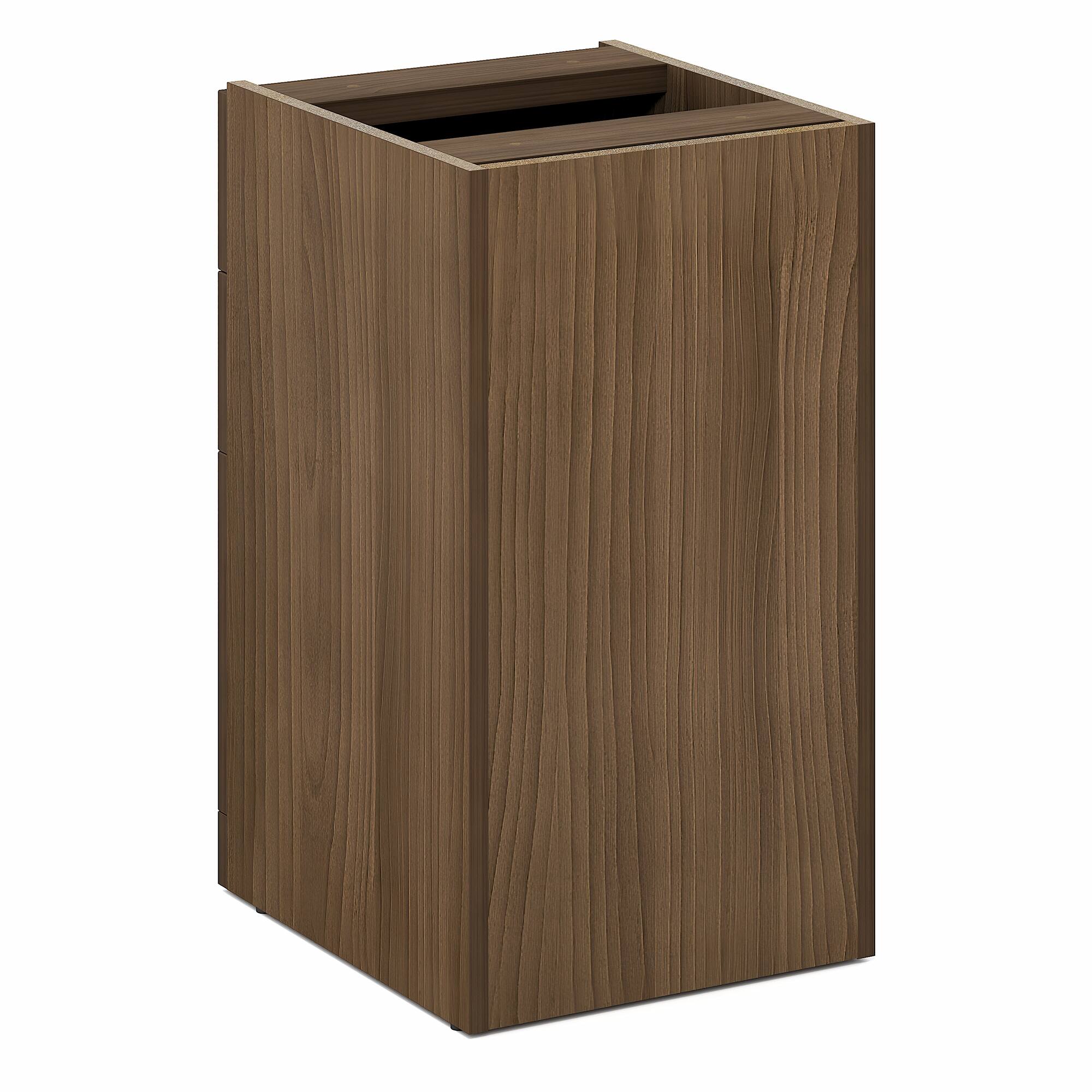 Alt View 9. Furinno - ROGER File Cabinet, 3-Drawer Fixed Pedestal Filing Cabinet with Lock, Soft-Close Drawers, for Home Office - Modern Walnut.