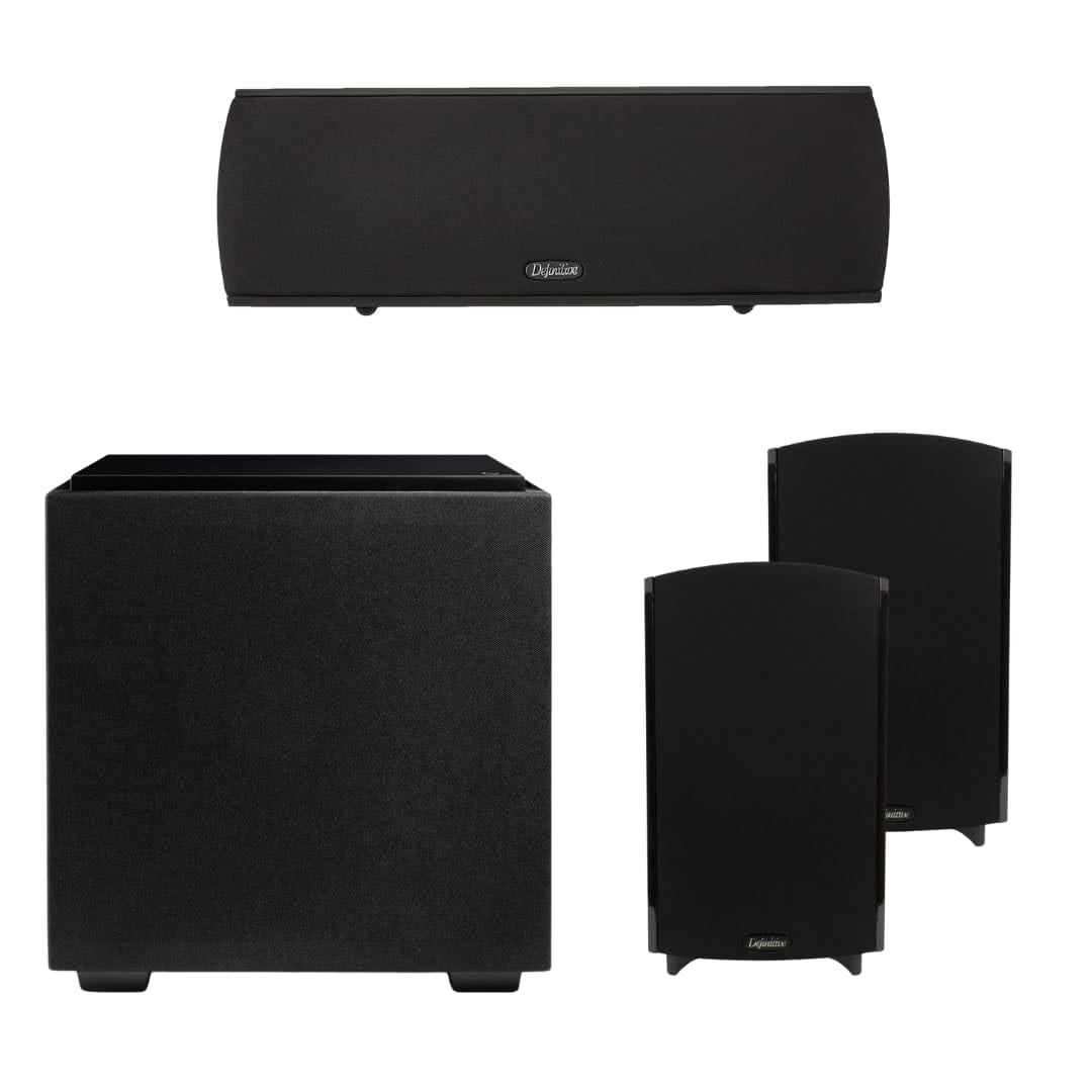 Pair of Definitive Technology ProMonitor 1000-2-Way | On Par with Any Large Speaker (Single, Descend DN8 500 Wat - Black
