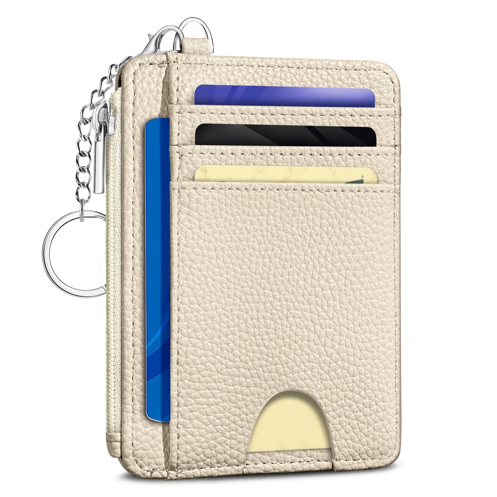 Front. Jadie Link - Goth Bat Credit Card Holder Small Wallet Women Gothic Slim Rfid Blocking Woman Keychain Zipper Pocket Front Thin Travel - Solid WT.