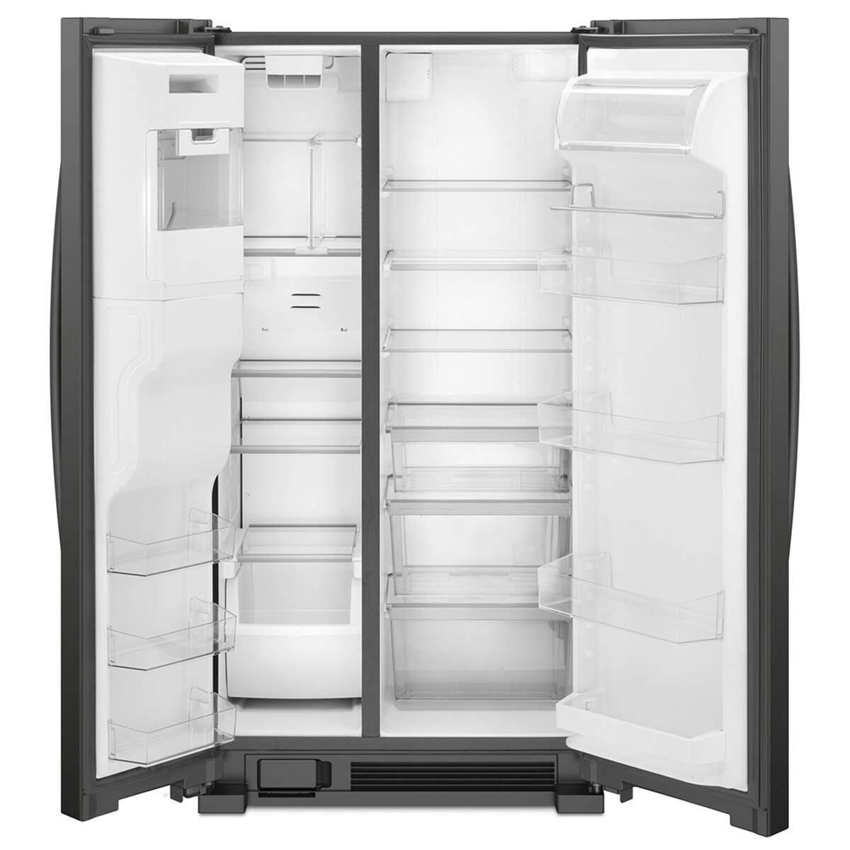 Angle. Whirlpool - 25 Cu Ft. Wide Side-by-Side Refrigerator - Black.