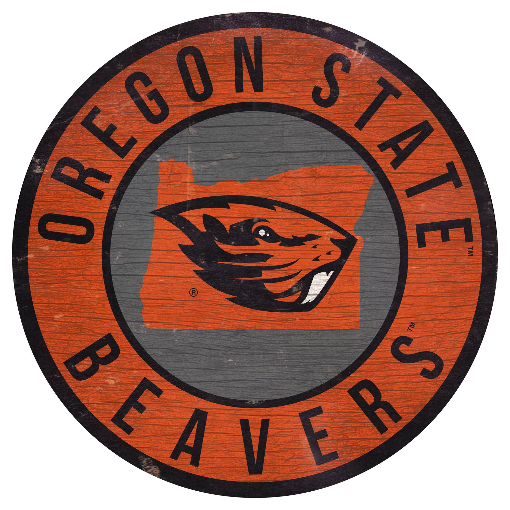 Oregon State Beavers 12'' x 12'' State Circle Sign