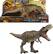 The text on the image can be grouped and corrected as follows:
- **TRY ME! ESSAIE!**
- **NETFLIX JURASSIC WORLD CHAOS THEORY**
- **ALL-OUT ATTACK - ATTAQUE MASSIVE**
- **TYRANNOSAURUS REX**
- **EPIC EVOLUTION**
- **MATTEL**
This text is found on the packaging of the toy dinosaur.