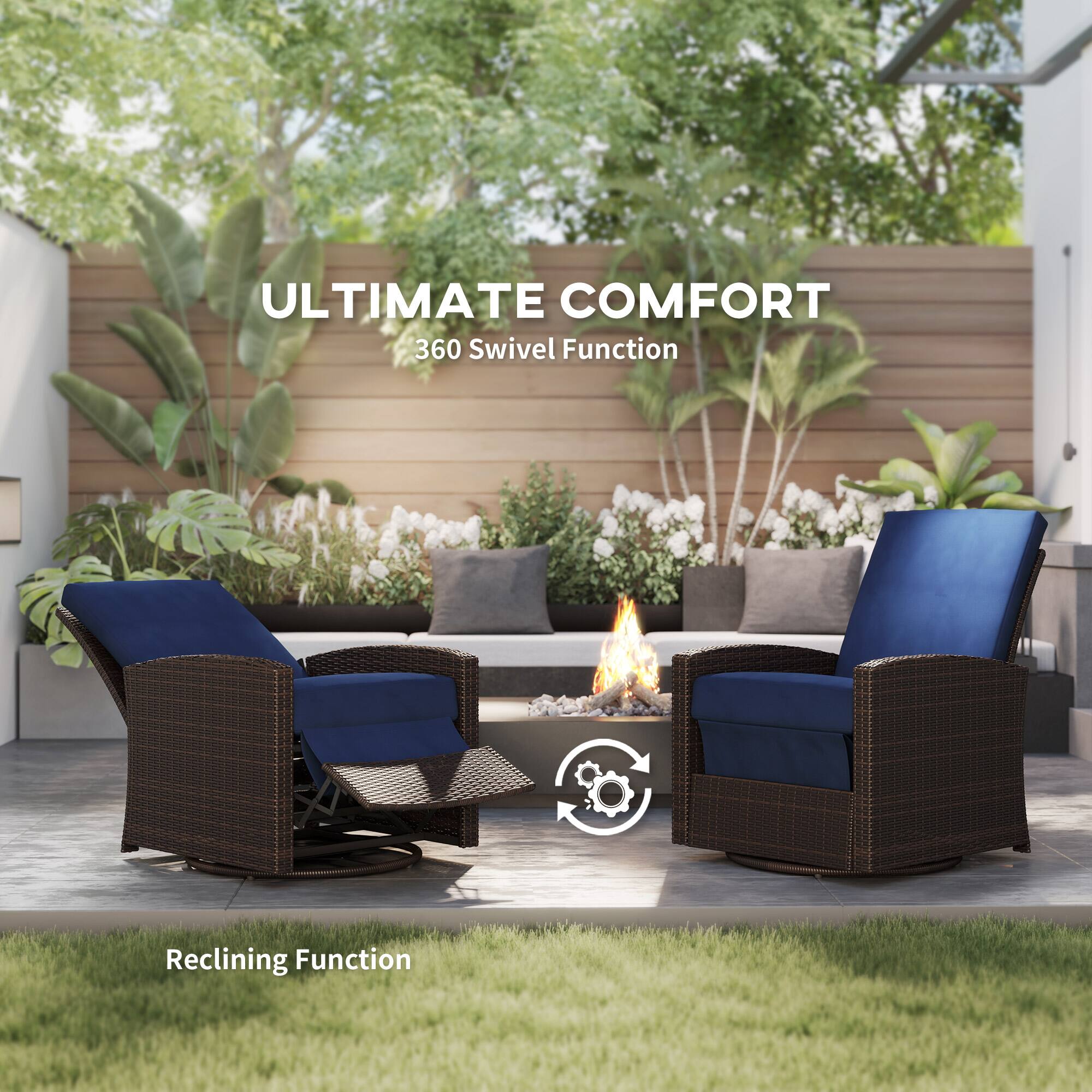 ULTIMATE COMFORT  
360 Swivel Function  
Reclining Function