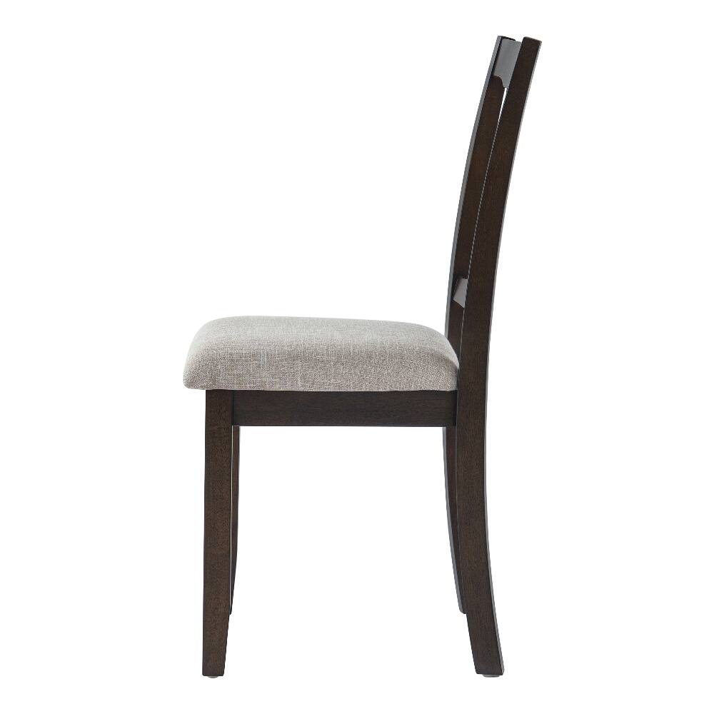 Alt View 4. Loheer - Loheer Dining Chairs Set of 2 Mid-Century Modern Upholstered Espresso Beige - Espresso + Beige.
