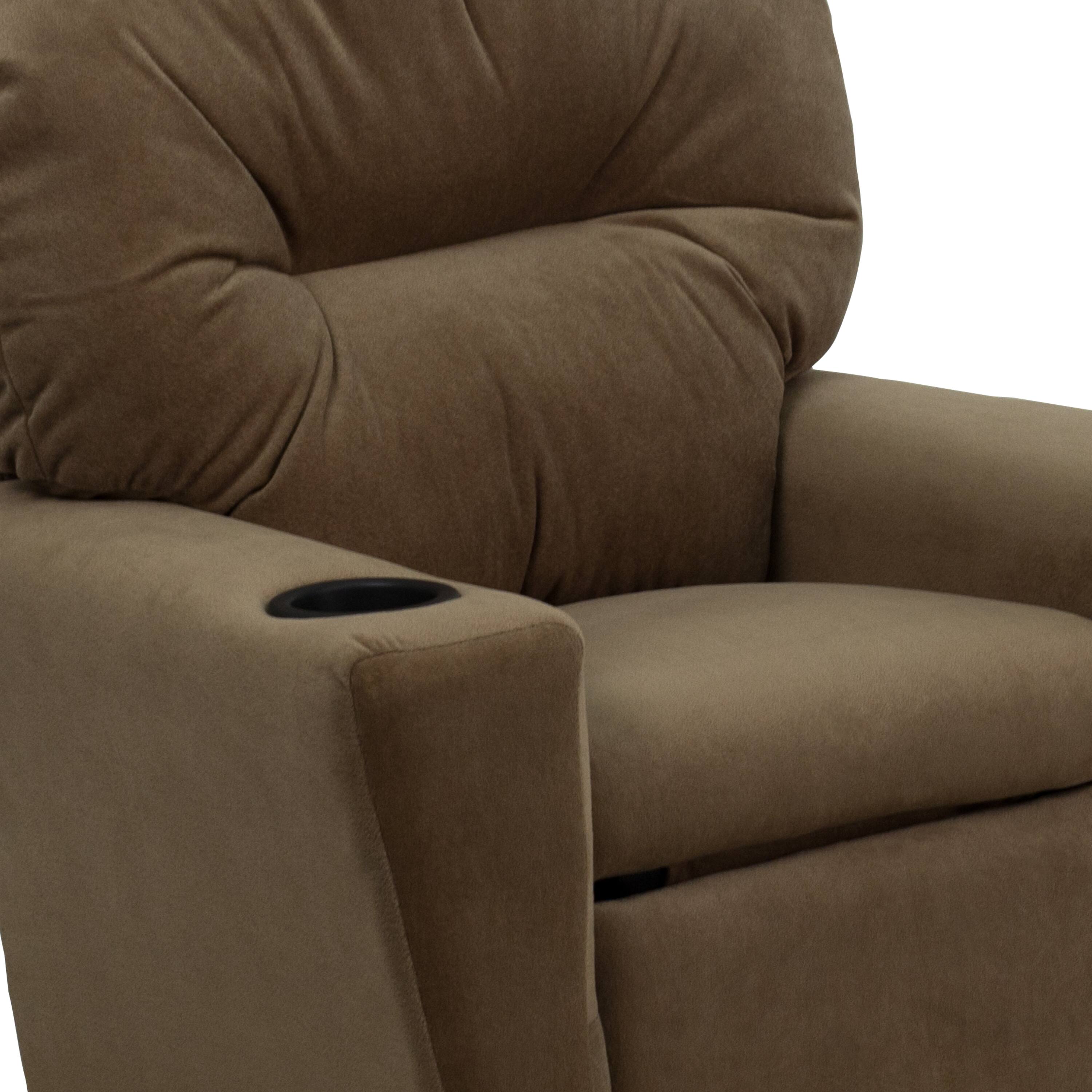 Alt View 9. Emma + Oliver - Contemporary Kids Recliner with Cup Holder - Brown Microfiber.
