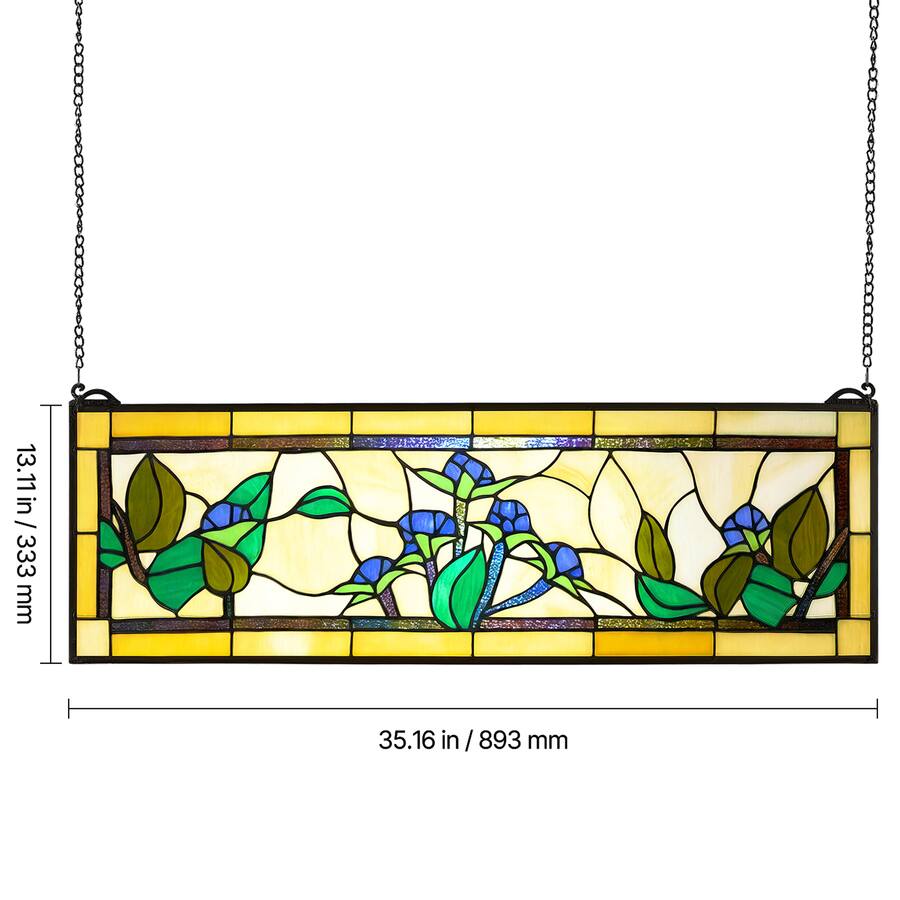 Comp Window Setup VEVOR Stained Glass Window Panel, 35.2
