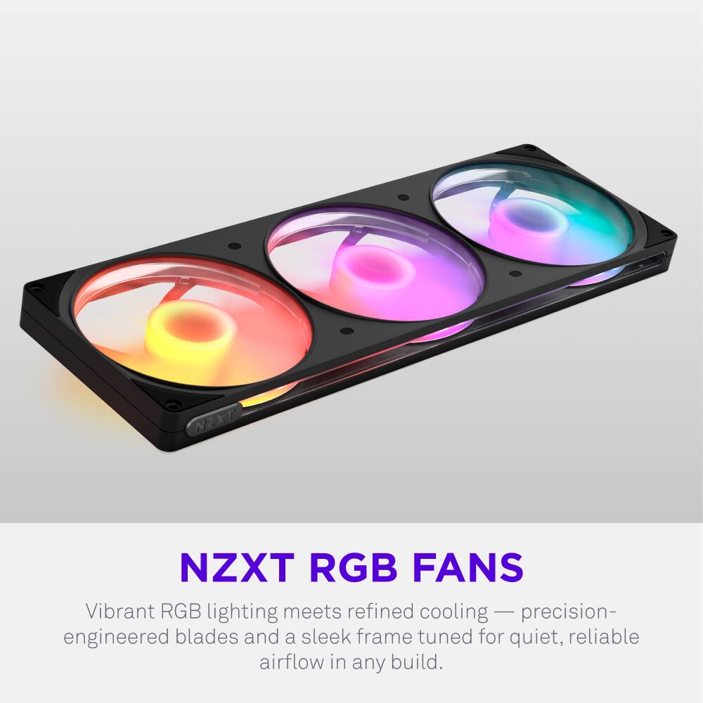 NZXT RGB FANS

Vibrant RGB lighting meets refined cooling — precision-engineered blades and a sleek frame tuned for quiet, reliable airflow in any build.