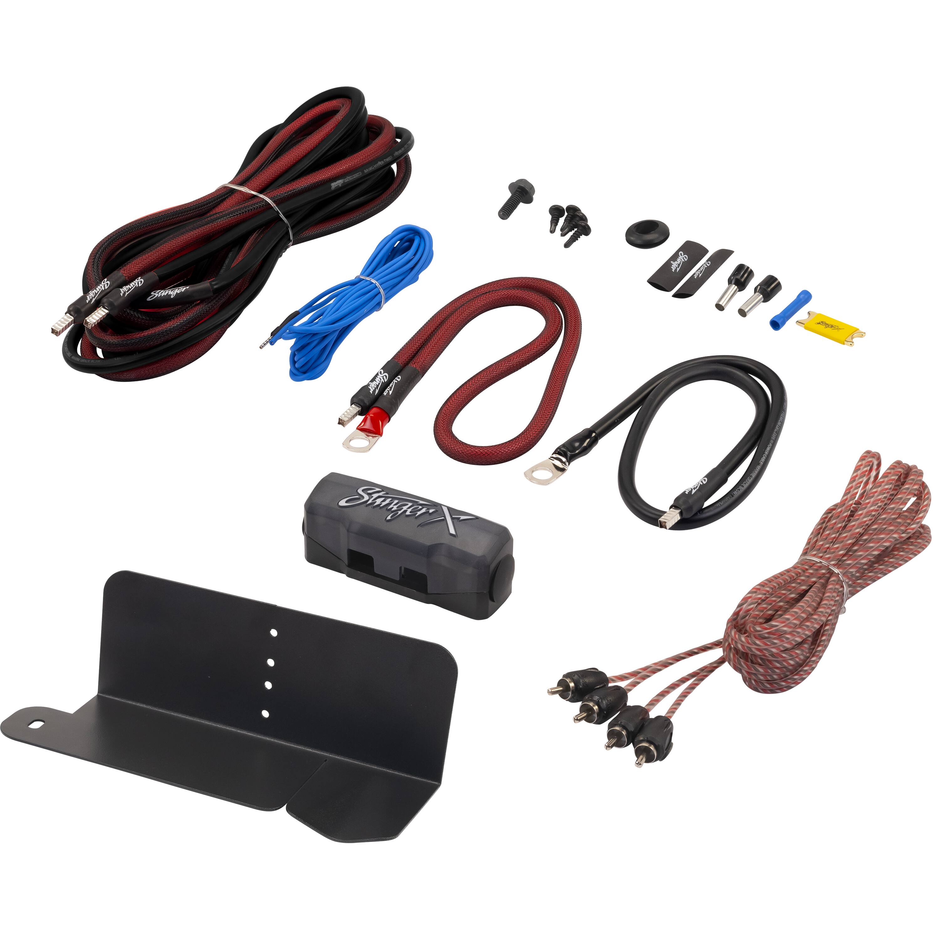 Stinger - 2-Channel 8GA Under-Seat Amplifier Wiring Kit for Select Ford Bronco Vehicles - Black