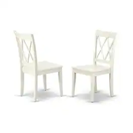 East West Furniture - Dining Room Set Linen White - Brown