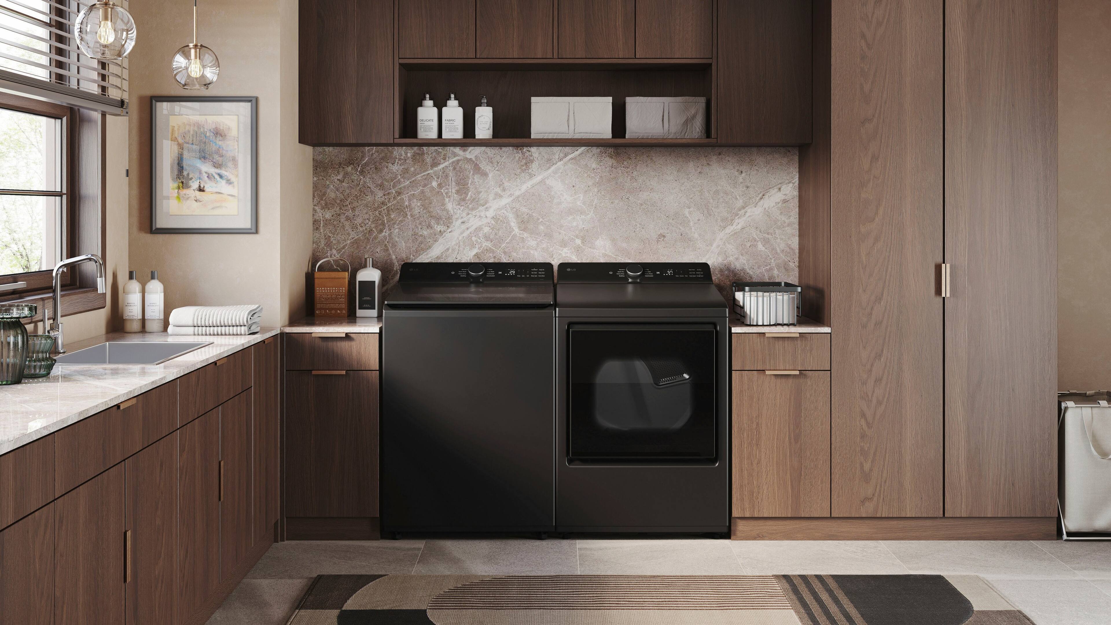 Alt View 22. LG - 7.3 Cu. Ft. Smart Gas Dryer with EasyLoad Door - Matte Black.