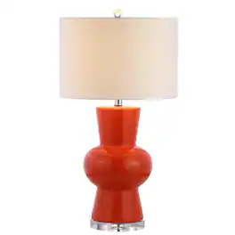 Jonathan Y - Julia 28.5" Ceramic LED Table Lamp - Coral