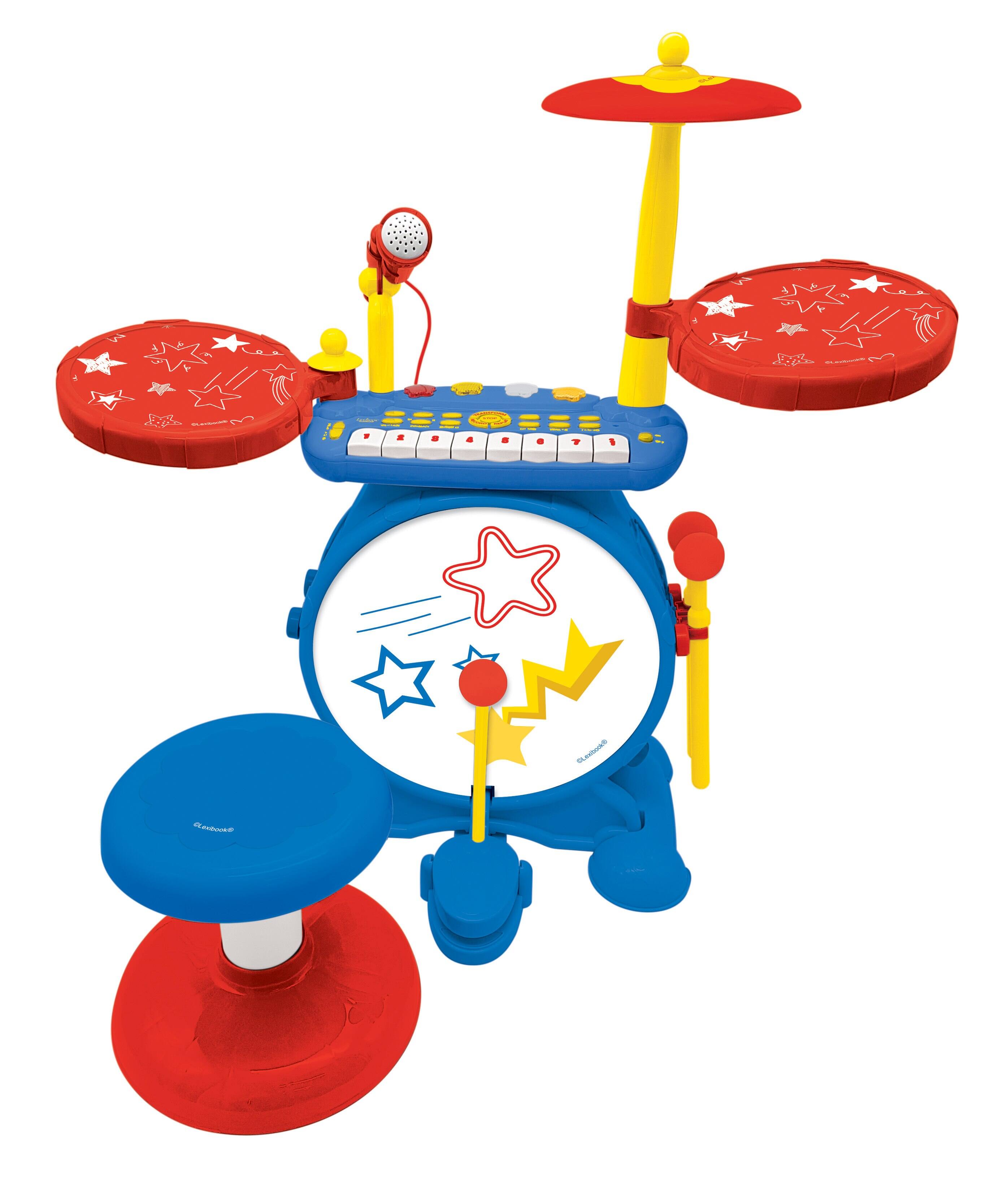 Alt View 2. Lexibook - My Rock Band Complete Electronic Luminous Drums Set with Seat.