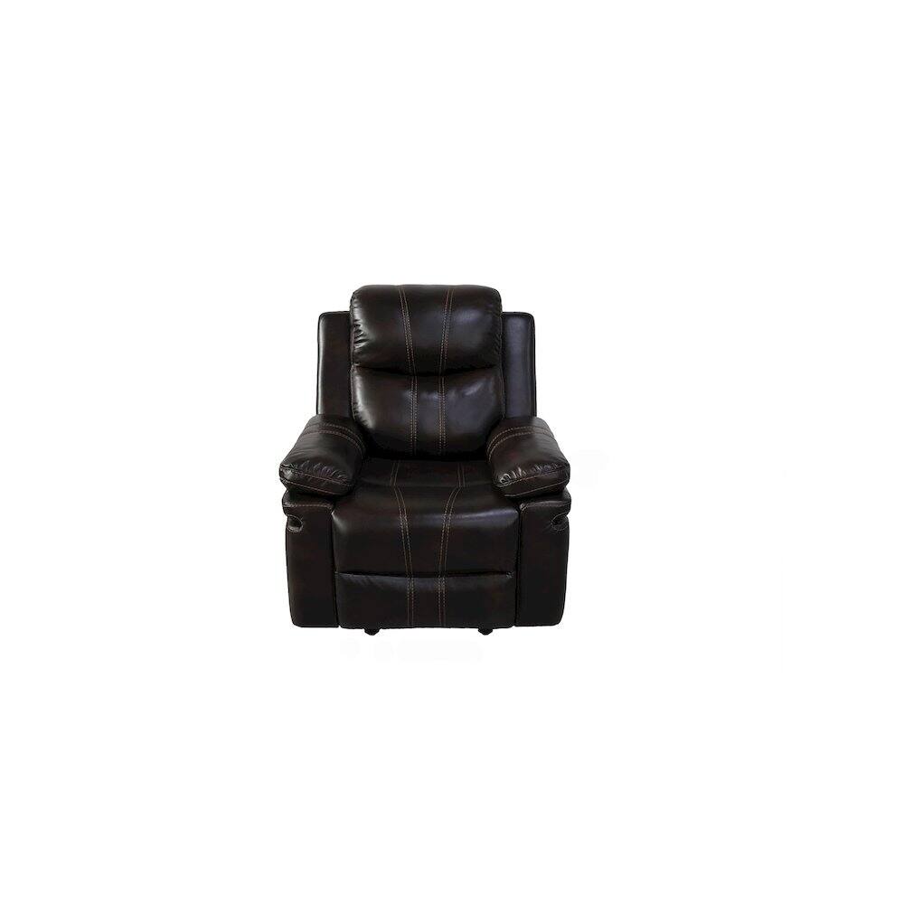 Left. New Classic Furniture - Kellen Faux Leather Power Glider Recliner - Brown.