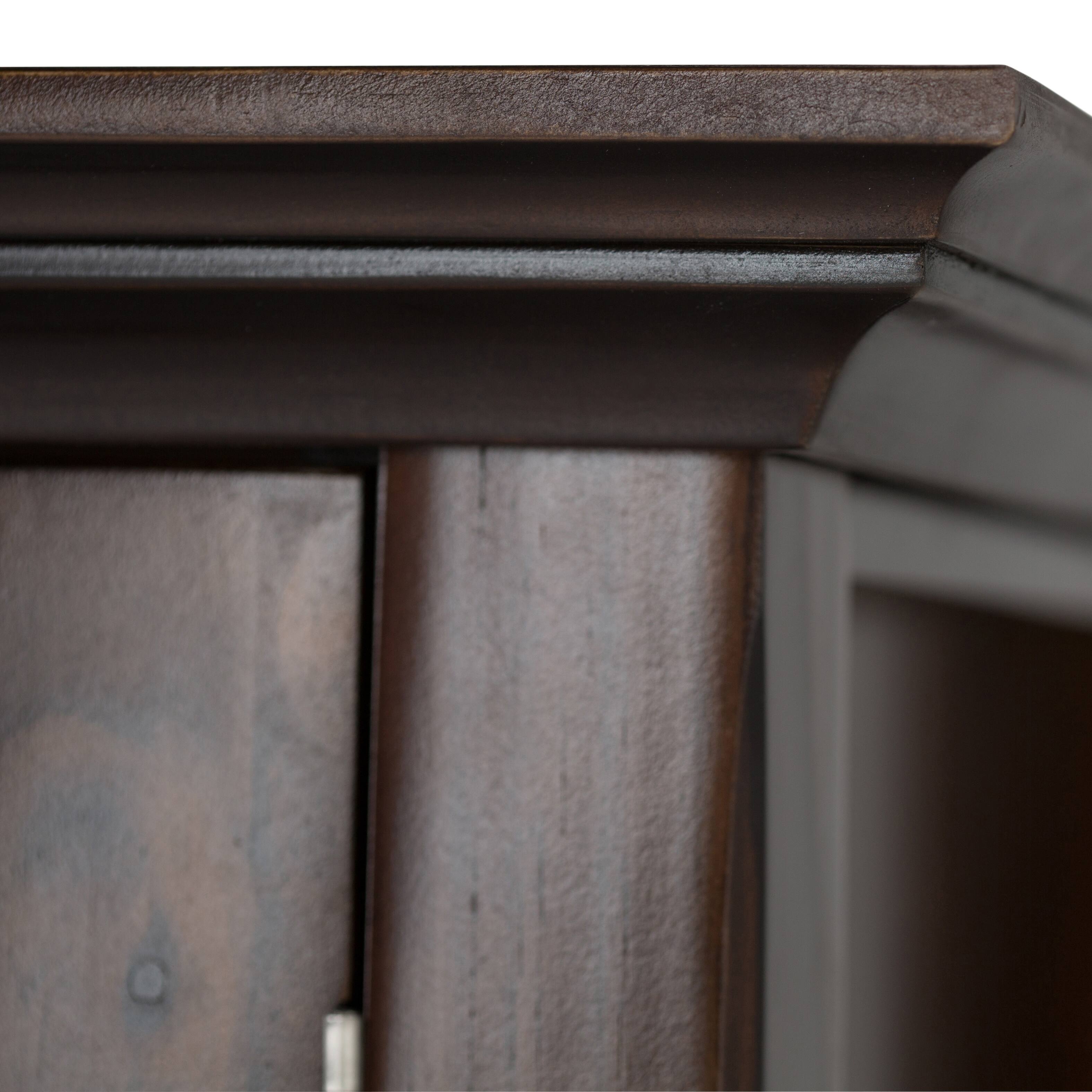 Alt View 14. Simpli Home - Acadian Solid Wood 36 inch Wide Transitional Entryway Hallway Storage Cabinet - Brunette Brown.