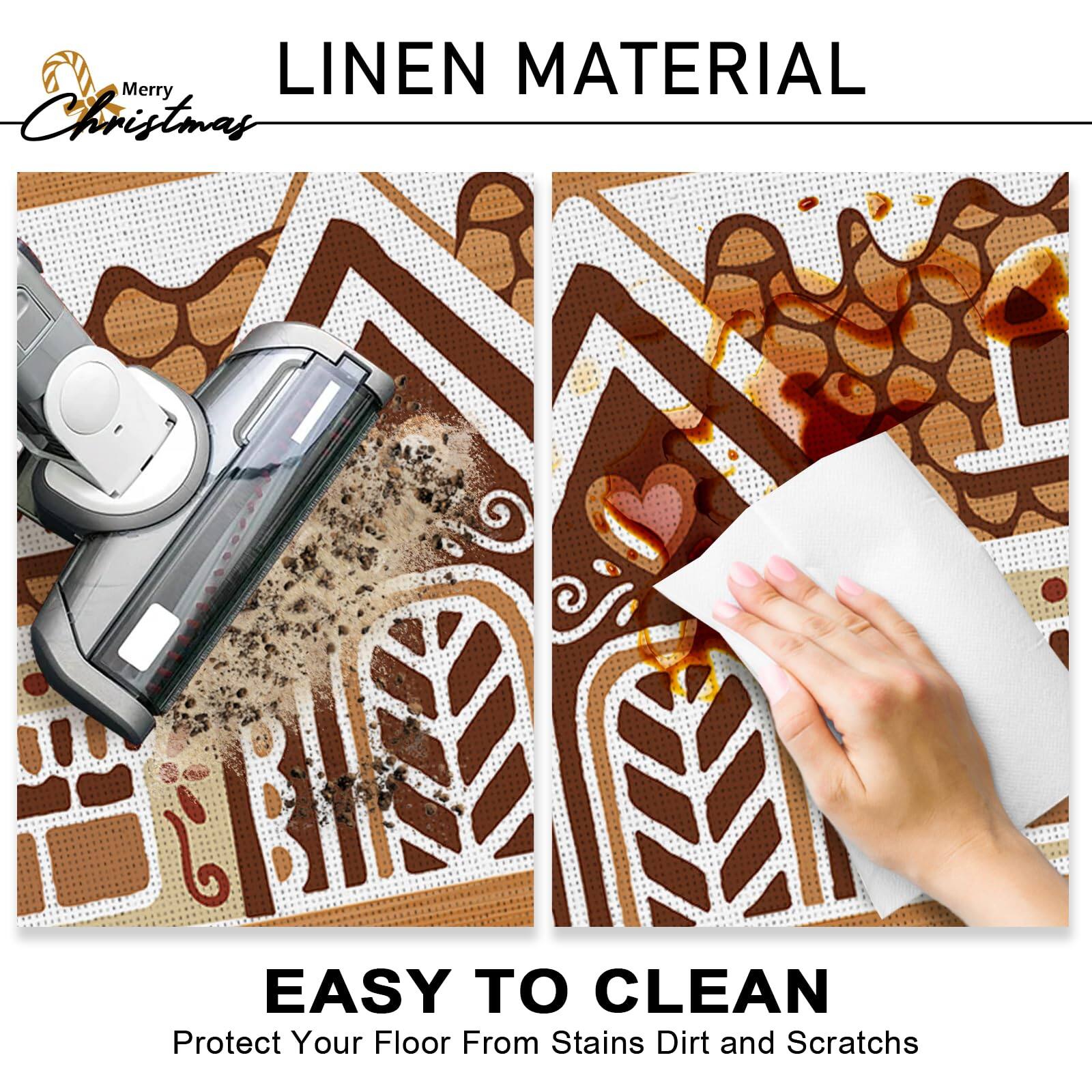 Merry Christmas

LINEN MATERIAL

EASY TO CLEAN

Protect Your Floor From Stains, Dirt and Scratches