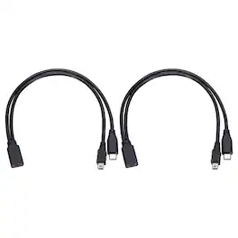 Unique Bargains - 2pcs Type C Female to Type C and Mini USB Male 11.8" 2-in-1 Adapter - Black