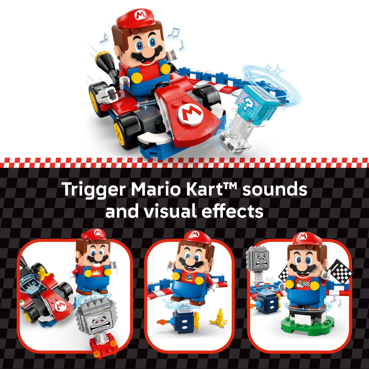 Trigger Mario Kart™ sounds and visual effects