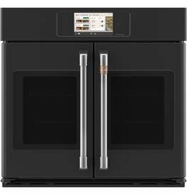 Café - 30" Smart Built-In Single Electric Convection French-Door Wall Oven with Air Fry and Precision Cooking Modes - Matte Black