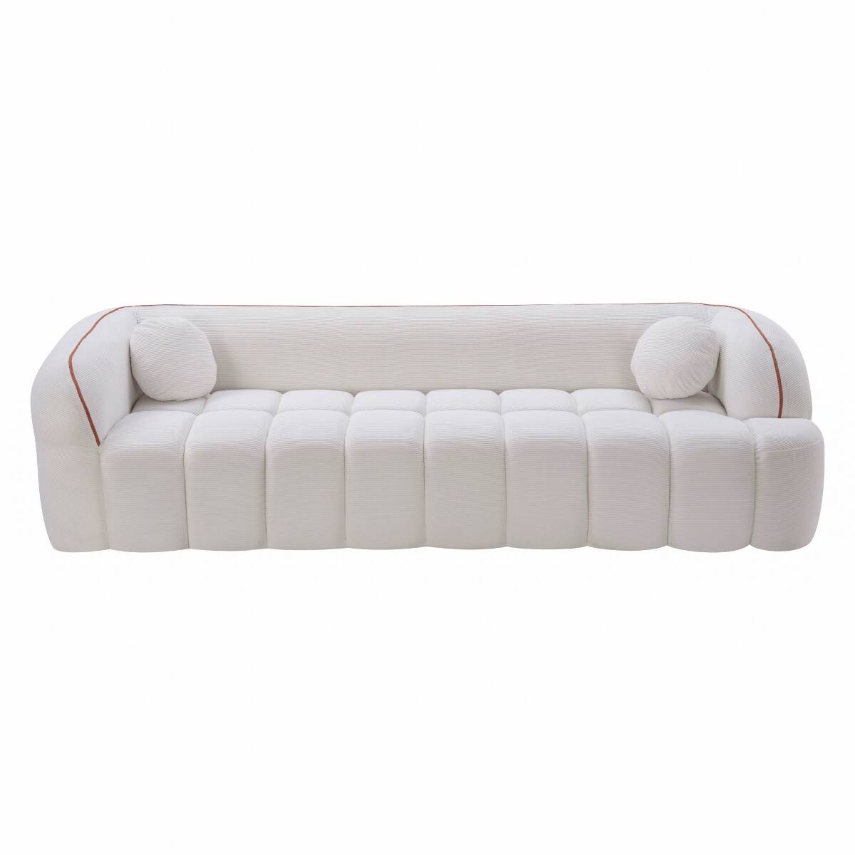 Alt View 7. Ropilly - Ropilly 3 Seater Corduroy Sofa No Assembly Couch Deep Seat Living Room Sofa White - White.