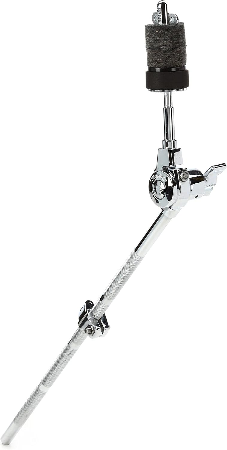 Angle. Gibraltar Hardware - Turning Point 18" Long Cymbal Boom Rod, with Gearless Brake Tilter, Key Lock, and Swing Nut Topper.