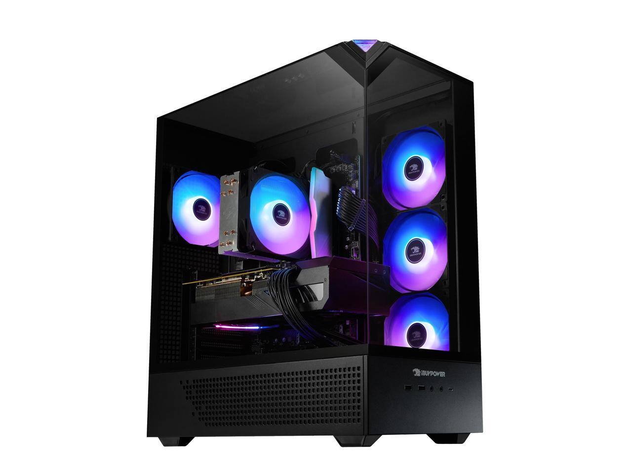 Alt View 1. iBUYPOWER - iBUYPOWER Element Gaming PC - Intel Ultra 5 225F, RTX 5060Ti 8GB, 16GB DDR5 RGB, 1TB SSD, Win 11, KB+Mouse - Black - Black.
