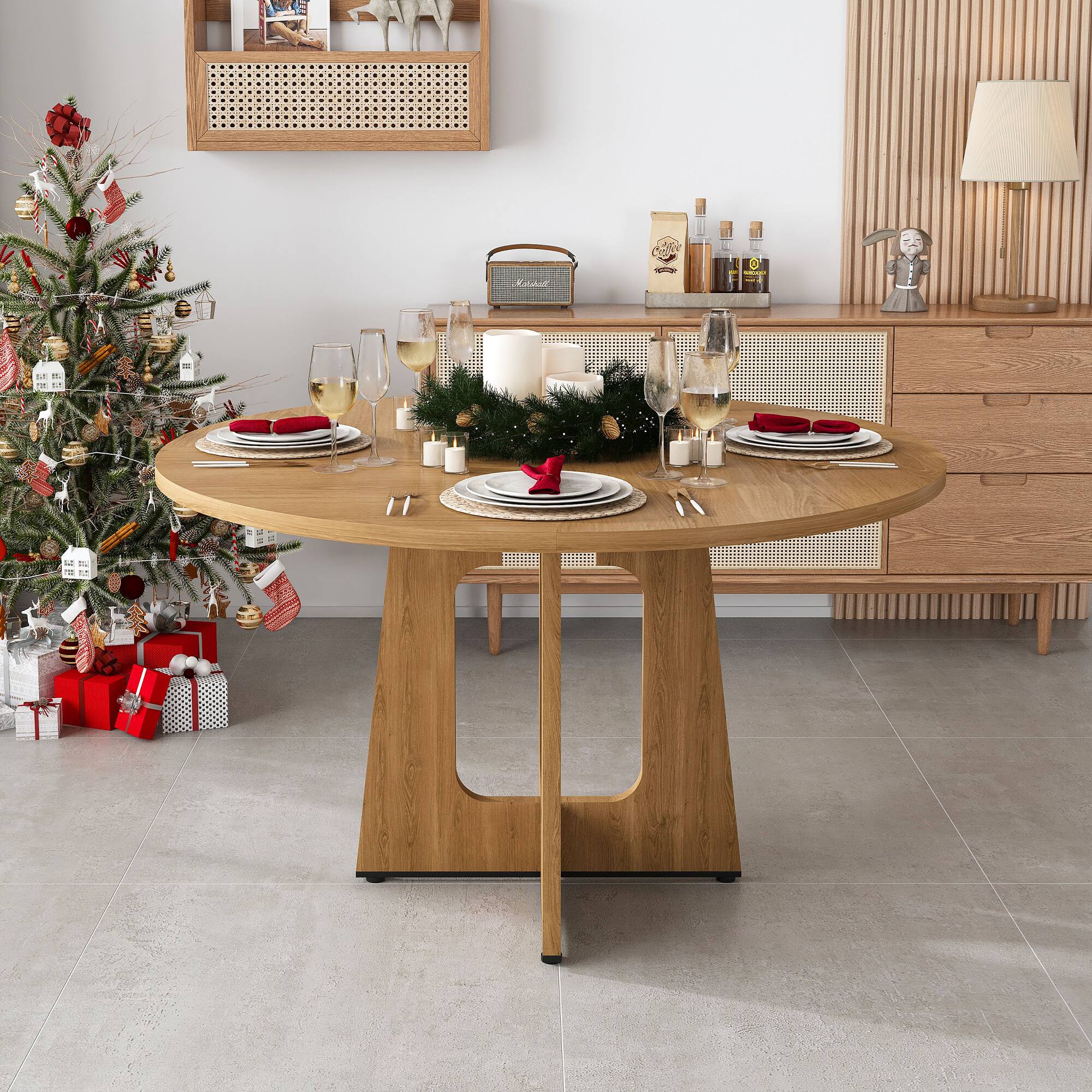 MERAVOM Round Dining Table for 4 6 People, 47