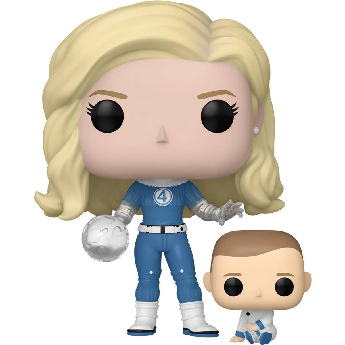 Angle. Funko - Funko POP! & Buddy: Fantastic Four: First Steps - Invisible Woman & Franklin   - COLLECTIBLES - Multicolor.