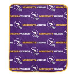 Pegasus - Minnesota Vikings 60" x 72" Repeat Helmet Wordmark Ultra Soft Blanket - Multicolor