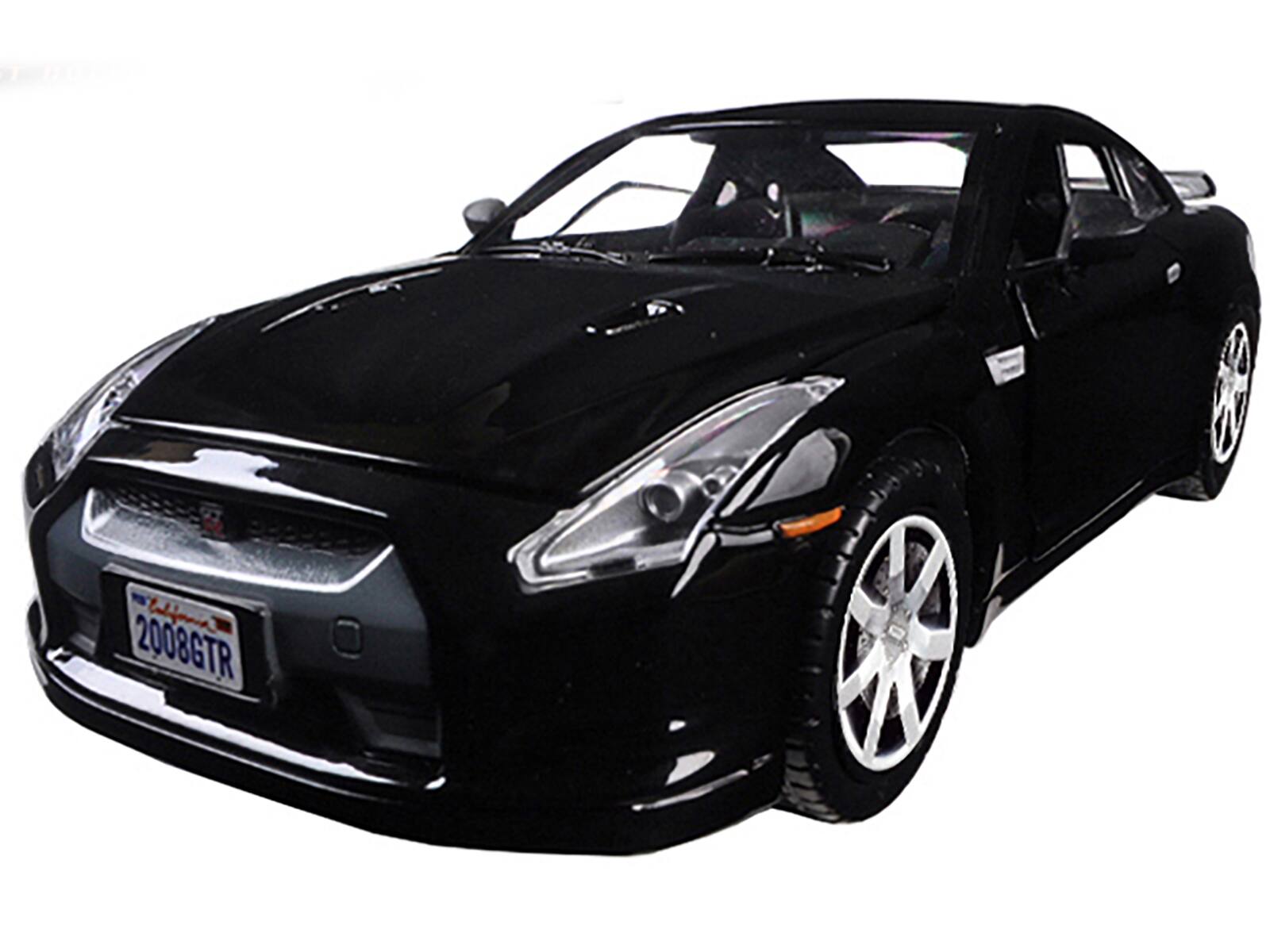 Alt View 1. Motormax - 2008 Nissan GT-R R35 Gloss Black 1/24 Diecast Model Car by Motormax.