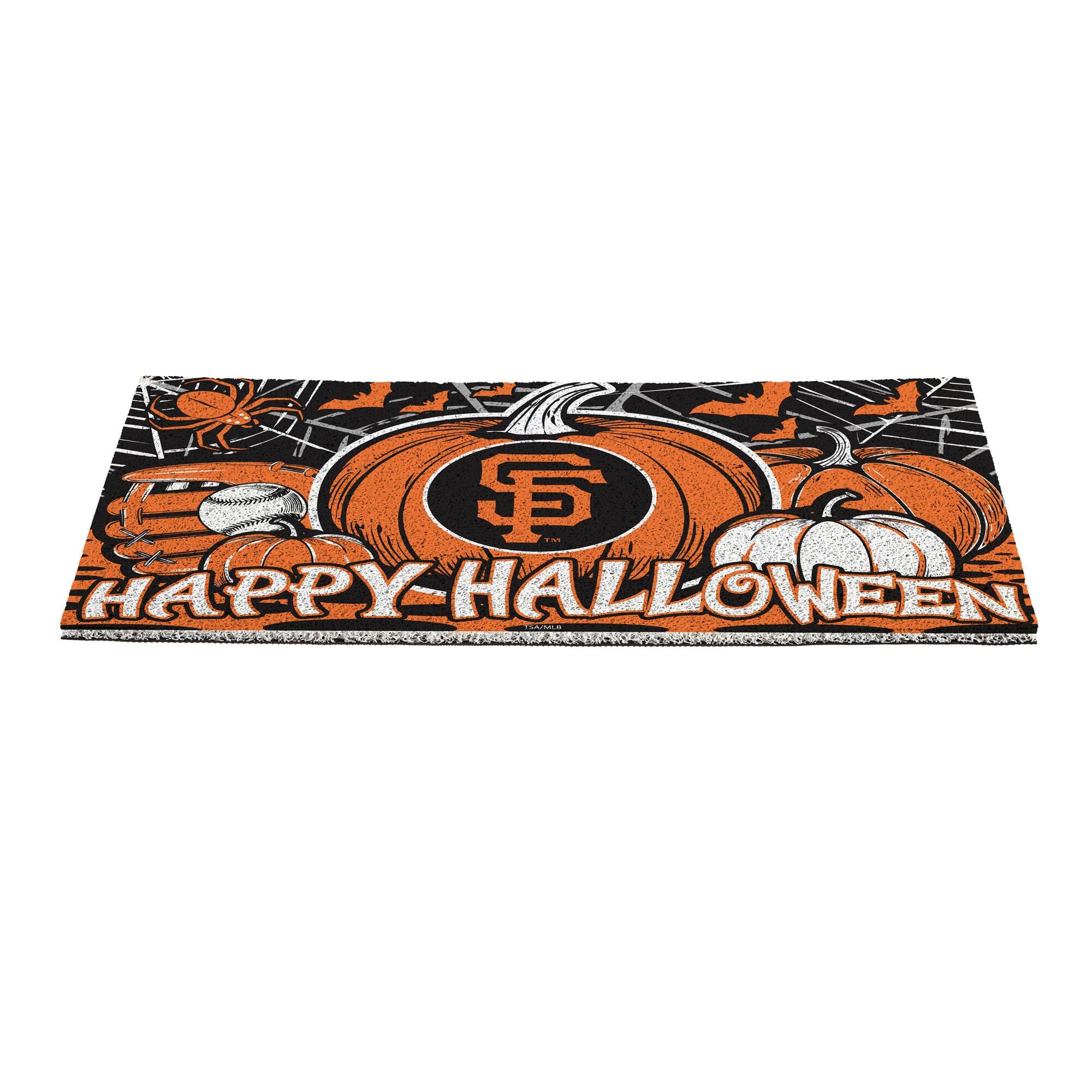 Alt View 2. Evergreen Enterprises - San Francisco Giants 28" x 16" Happy Halloween Turf Door Mat - Multicolor.