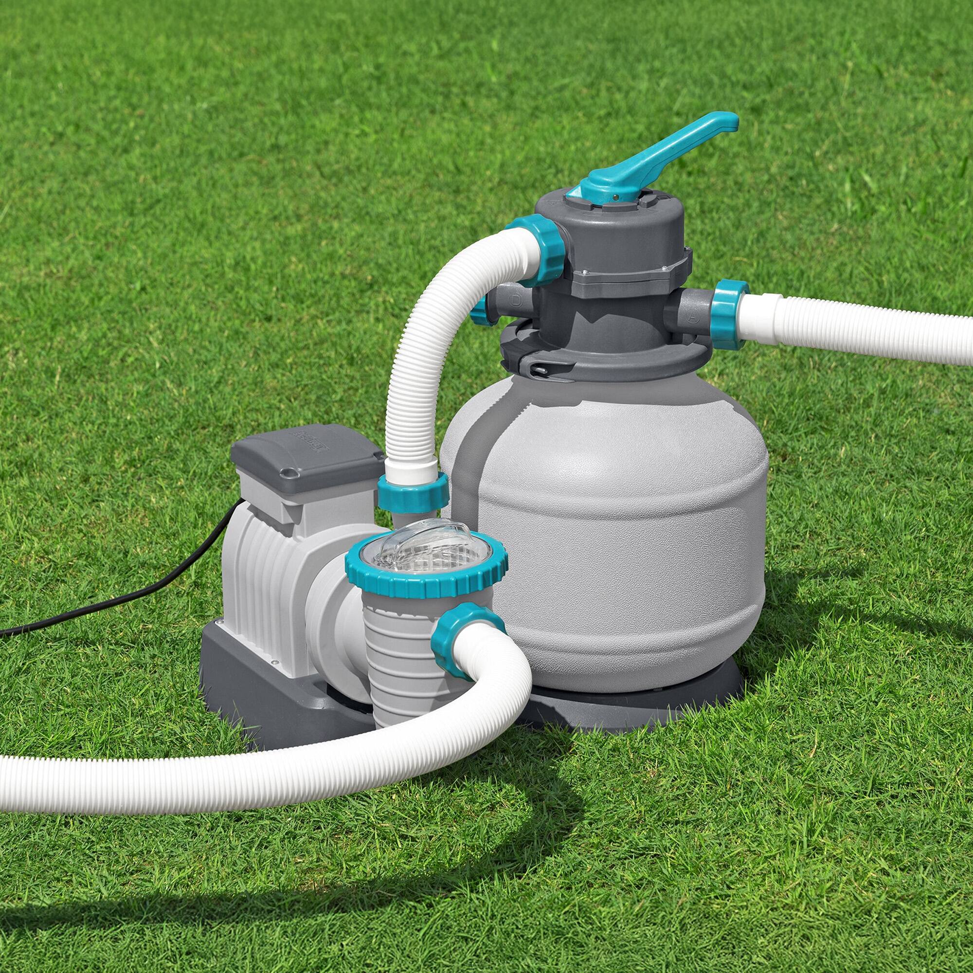 Alt View 1. Bestway - Bestway 2,200 Gallon Sand Filter Pump for Above Ground Outdoor Swimming Pools - Grey.