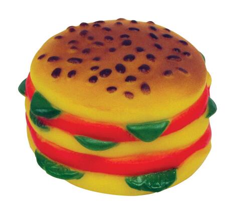 Front. BOSS PET - Boss Pet Digger's Multicolored Vinyl Hamburger Squeaky Dog Toy Large 1 pk - Multicolored.