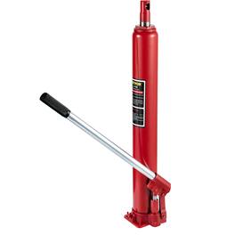 VEVOR - Hydraulic Long Ram Jack, 4 Tons/8818 lbs Capacity, with Single Piston Pump and Flat Base, Manual Cherry Picker - Red