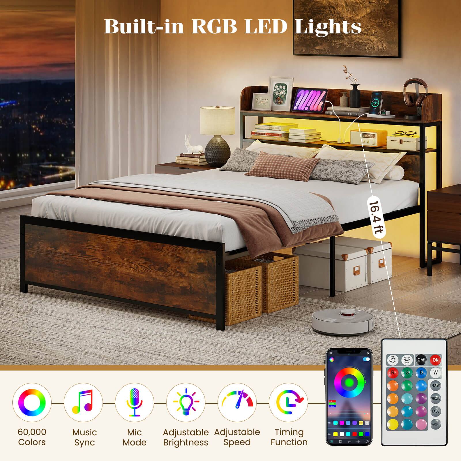 Built-in RGB LED Lights

- 60,000 Colors
- Music Sync
- Mic Mode
- Adjustable Brightness
- Adjustable Speed
- Timing Function

16.4 ft