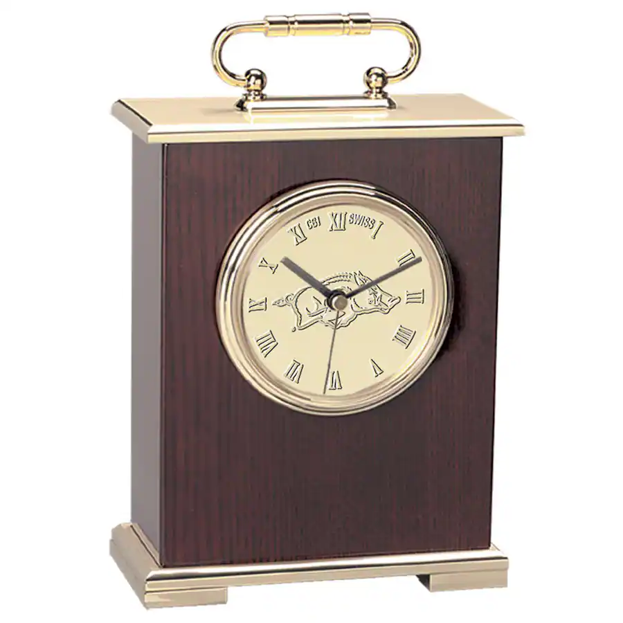 Razorback Clock Pattern Jardine Arkansas Razorbacks Carriage Clock Gold 3314347 - Best Buy