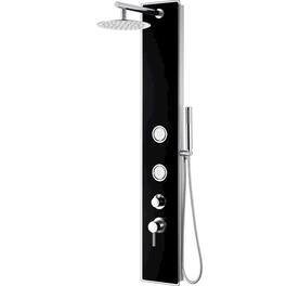 Alfi - Glass Shower Panel with 2 Body Sprays and Rain Shower Head - Black